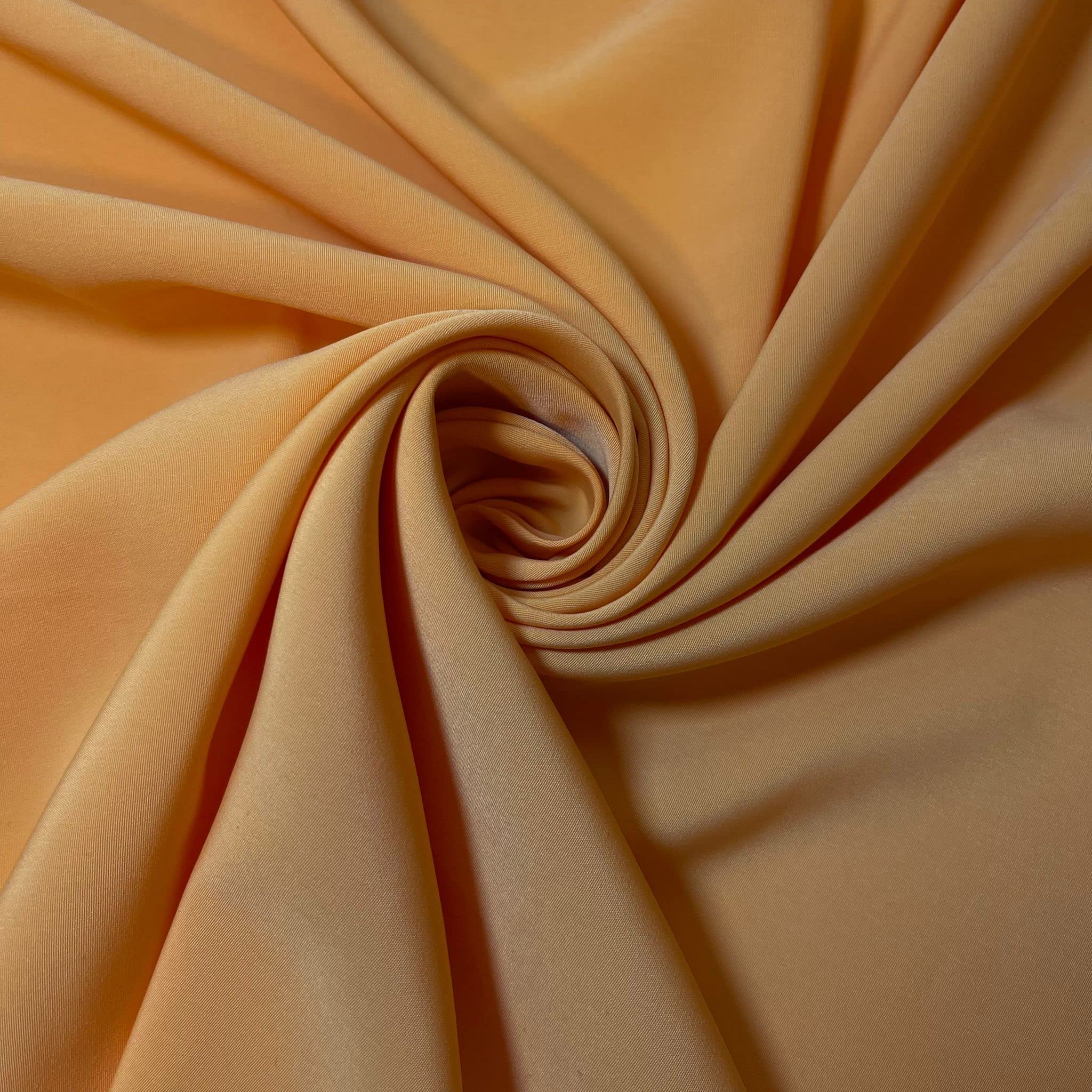 Soft Peach Skin Powder Touch Dress Craft Lining Fabric Material 44" Wide Available in 8 Colours (Sunset Orange, 1 Meter)