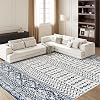 Art&Tuft 8x10 Area Rug, Super Soft Ultra-Thin Moroccan Washable Rug, Anti-Slip Backing Rugs for Living Room, Foldable Geometric Machine Washable Area Rug8x10, Blue