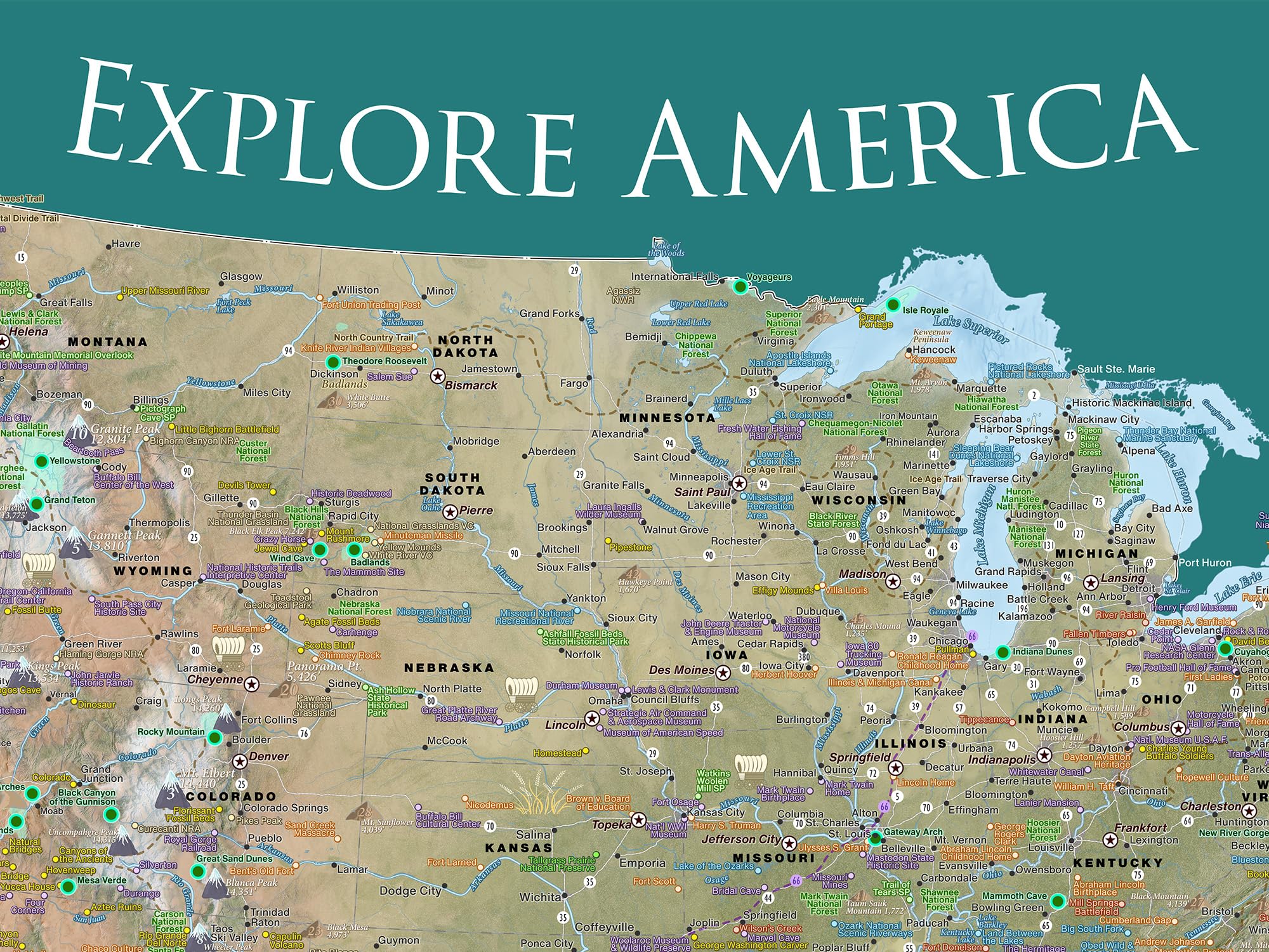 Amazon.com: GEOJANGO National Parks Map with Pins and All NPS