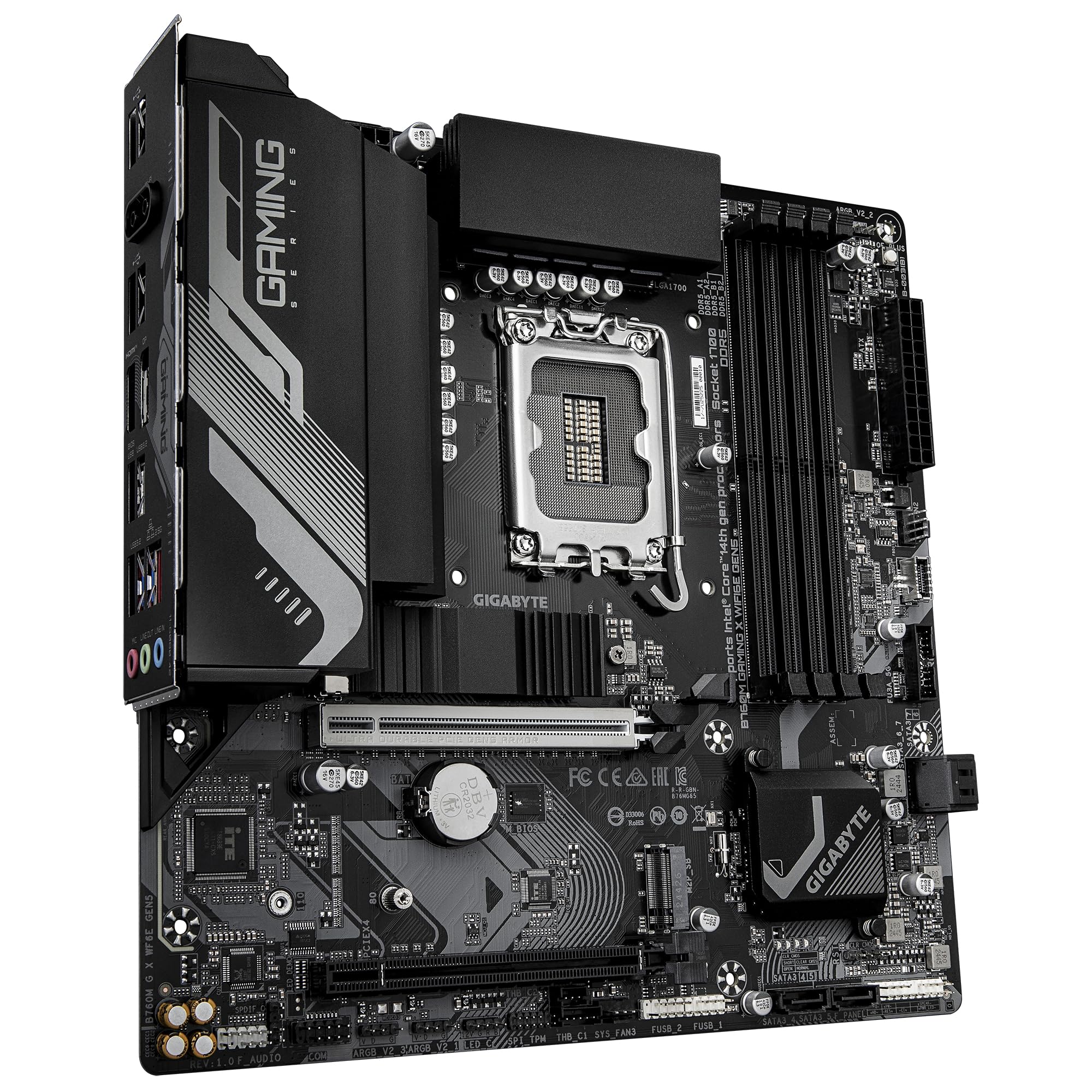 GIGABYTE B760M GAMING X WIFI6E GEN5 Scheda Madre – Supporta processori Intel Core di 14a generazione, VRM a 8+1+1 fasi, fino a 5600 MHz DDR5, 2 x M.2 PCIe 4.0, Wi-Fi 6E, LAN 2.5 GbE, USB 3.2 Gen 1