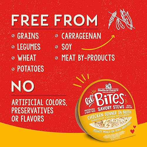 Miniatura 6 de Stella & Chewy's Lil Bites - Cena de pollo en caldo, tazas de 2.7 onzas