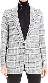 洋書 max TOP MODELS Max Studio Women's Double Knit Blazer, Black/Ivory-110