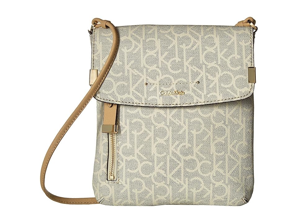 

Calvin Klein Raelynn Monogram Crossbody (Cream) Cross Body Handbags