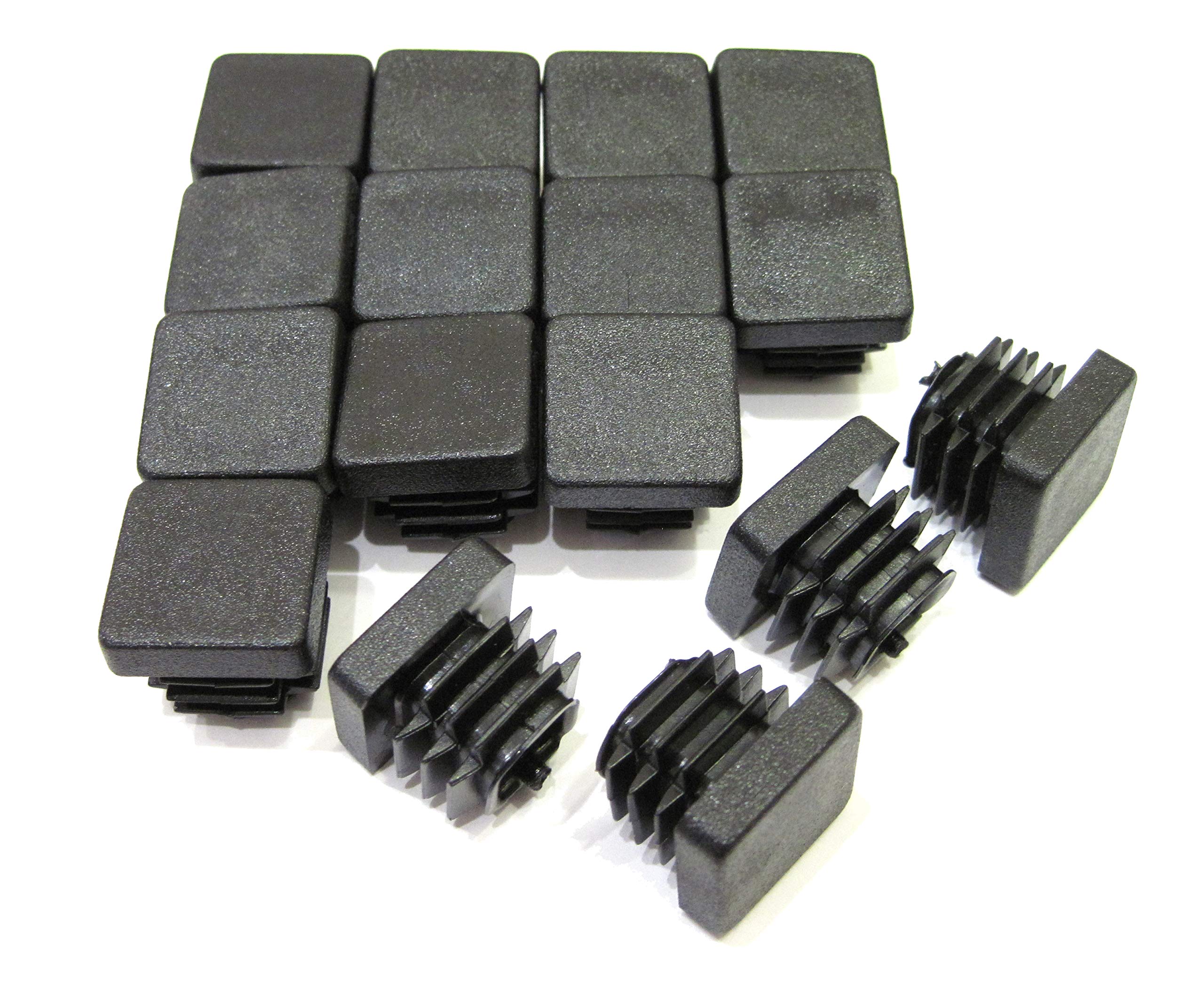 16pcs Pack: 3/4 Inch Square Black Plastic End Cap (for Hole Side Size from 1/2 to 21/32, Including 5/8 inches), Furniture Finishing Plug
