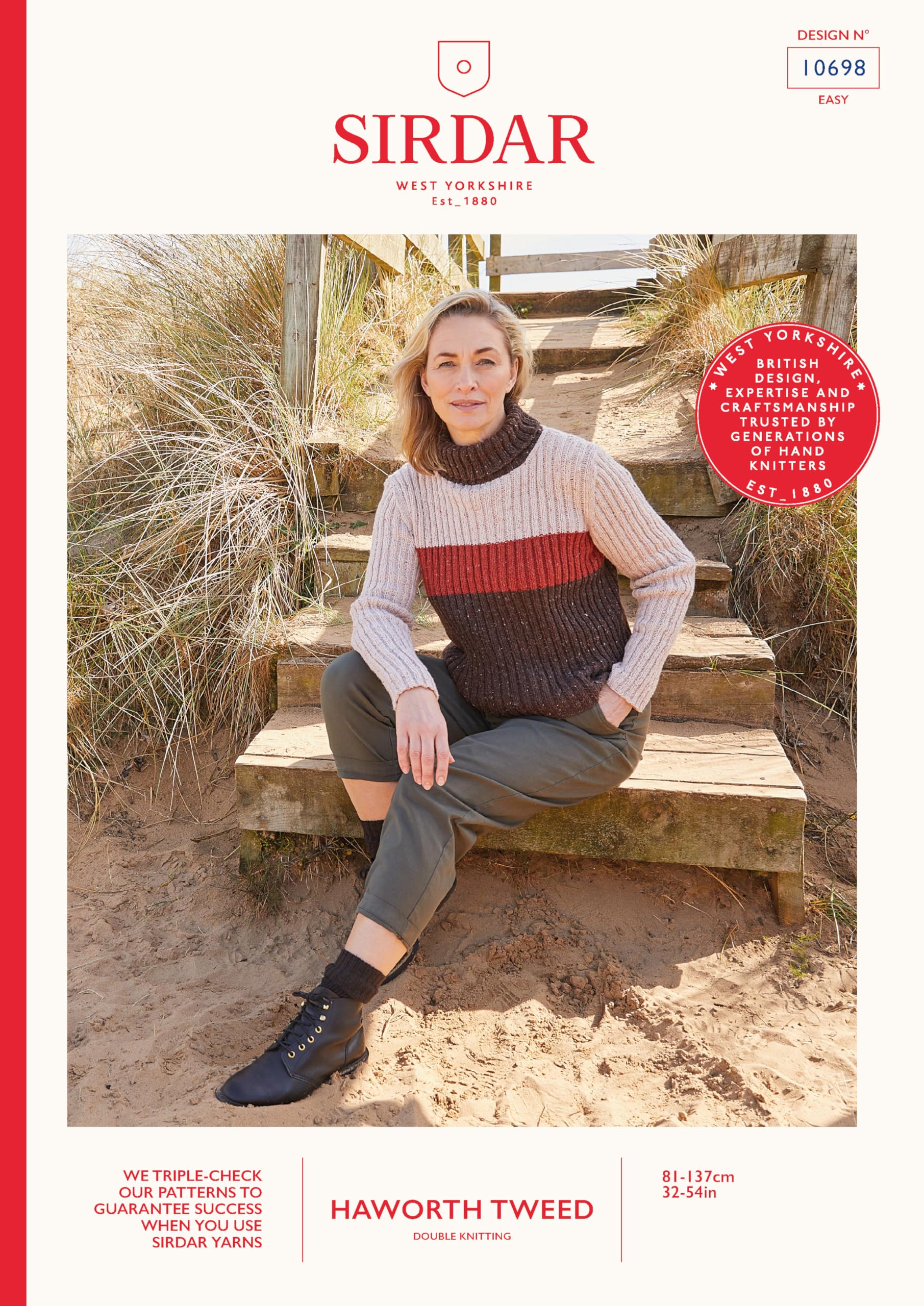 Sirdar Haworth Tweed DK Knitting Pattern - 10698 Ladies Sweater