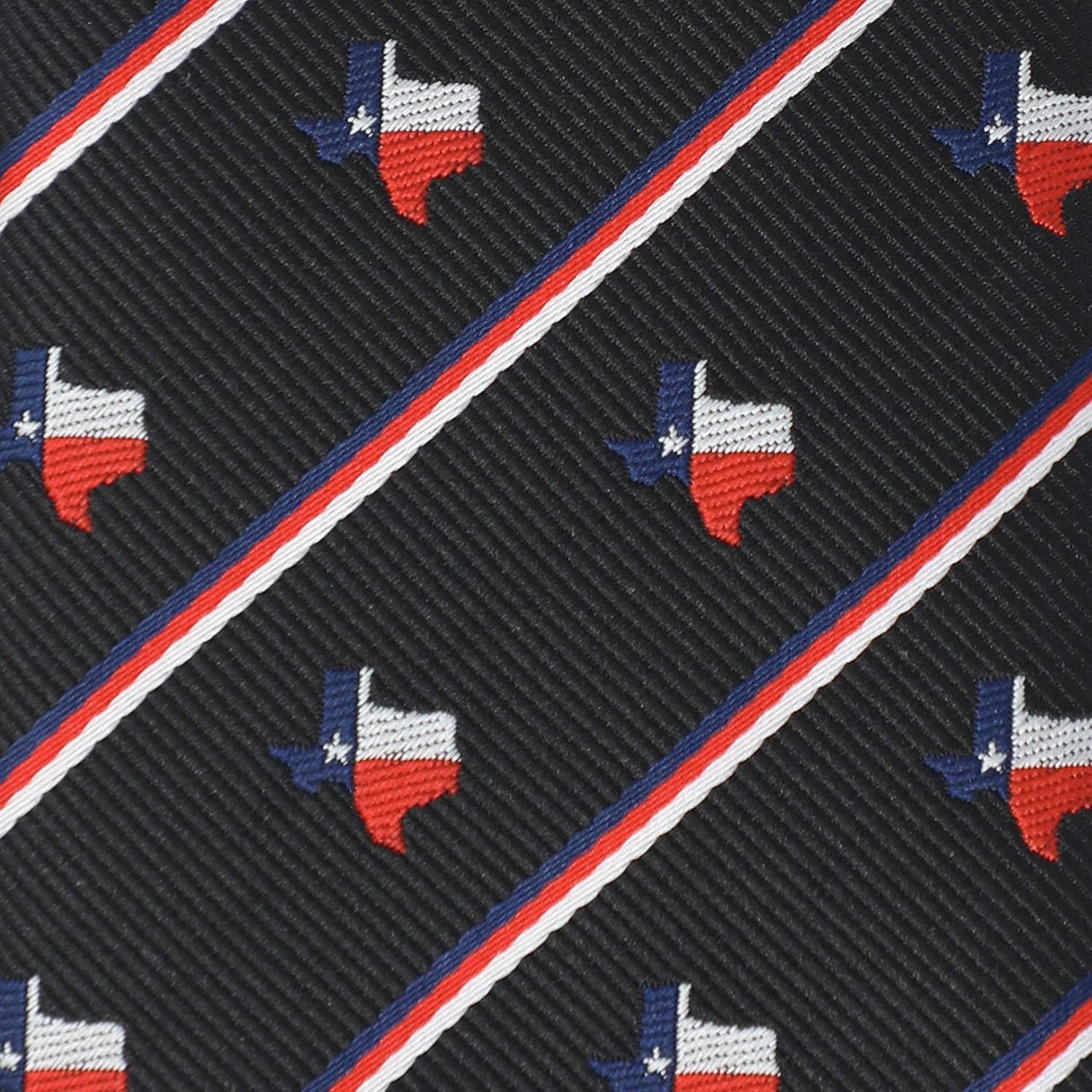 Texas State Map Pattern Necktie With Box Texas State Map And Three Color Stripes Tie