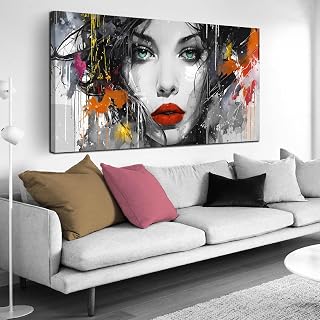 CANEITO Woman Wall Art for Living Room, Black and White Canvas Wall Art ...