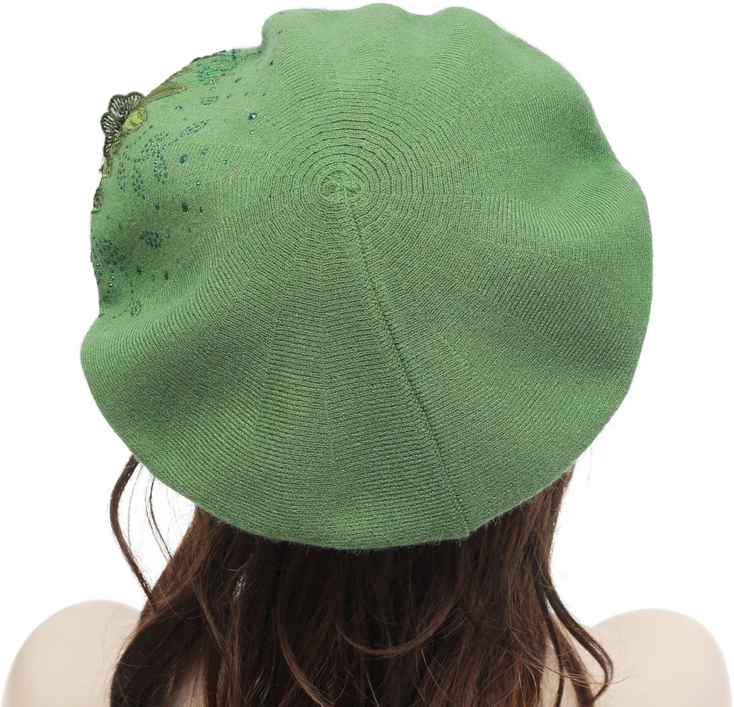 ZLYC Womens French Beret hat, Reversible Solid Color Mosaic Warm Beret Cap for Girls - Image 3