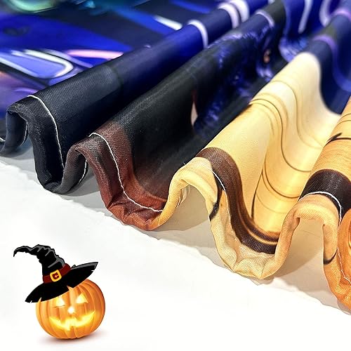 Miniatura 6 de Cortina de ducha de Halloween de 72 x 72 pulgadas, divertida decoración de baño, Halloween, día de Halloween, terror, bruja de primavera, cortinas