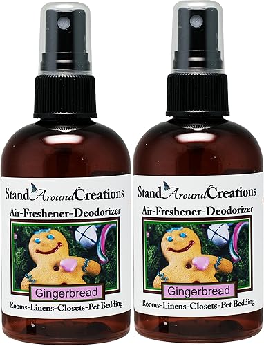 Set de 2 - Spray concentrado para habitación/ropa de cama/ambientador de ambientador - 4 onzas líquidas - Aroma - Pan de jengibre: una galleta