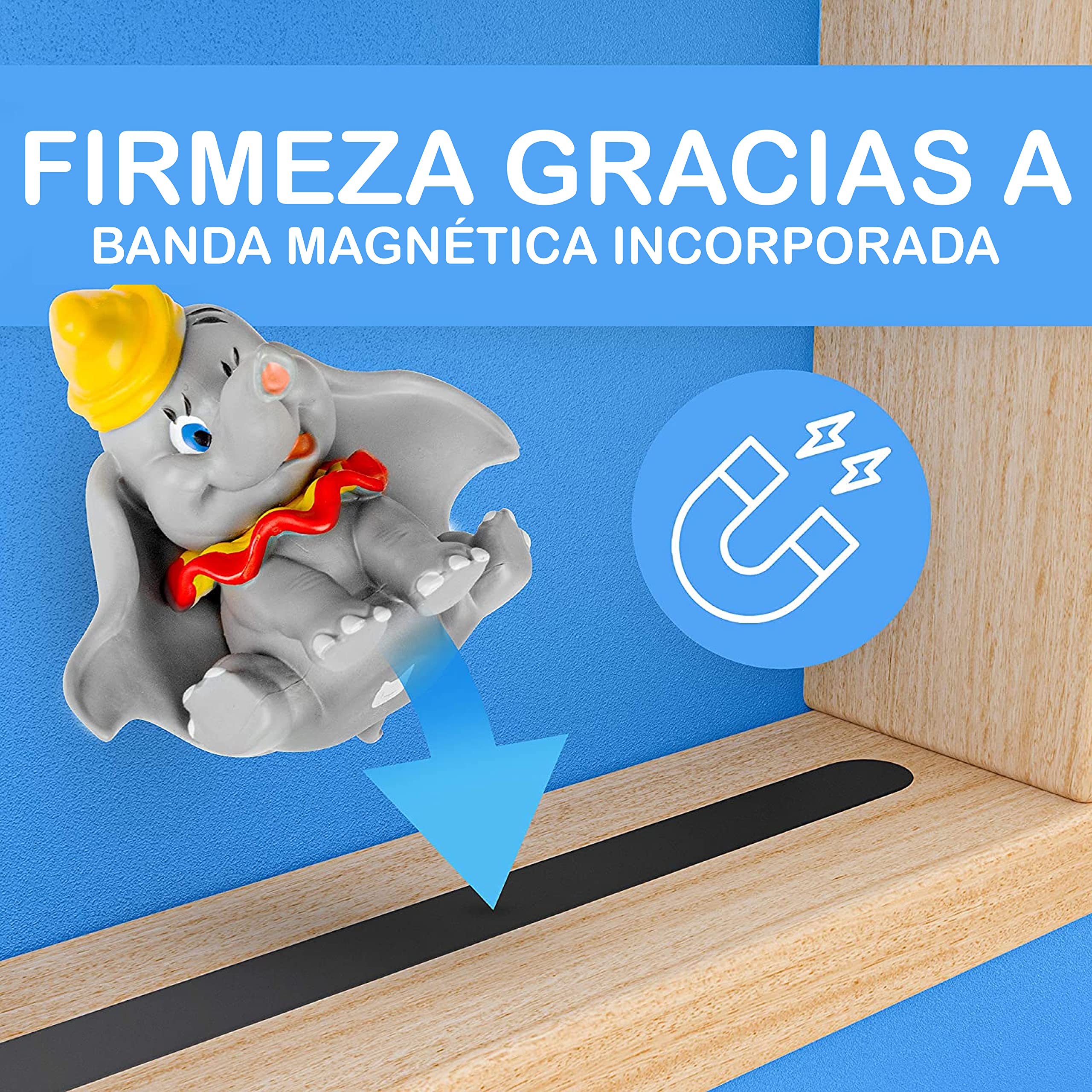 Estantería para tonies y tonies [el original] – Estantería para cajas de tonies y hasta 52 tonies – Estantería magnética de pared para tonies – 4 compatible con caja Toniebox (azul)
