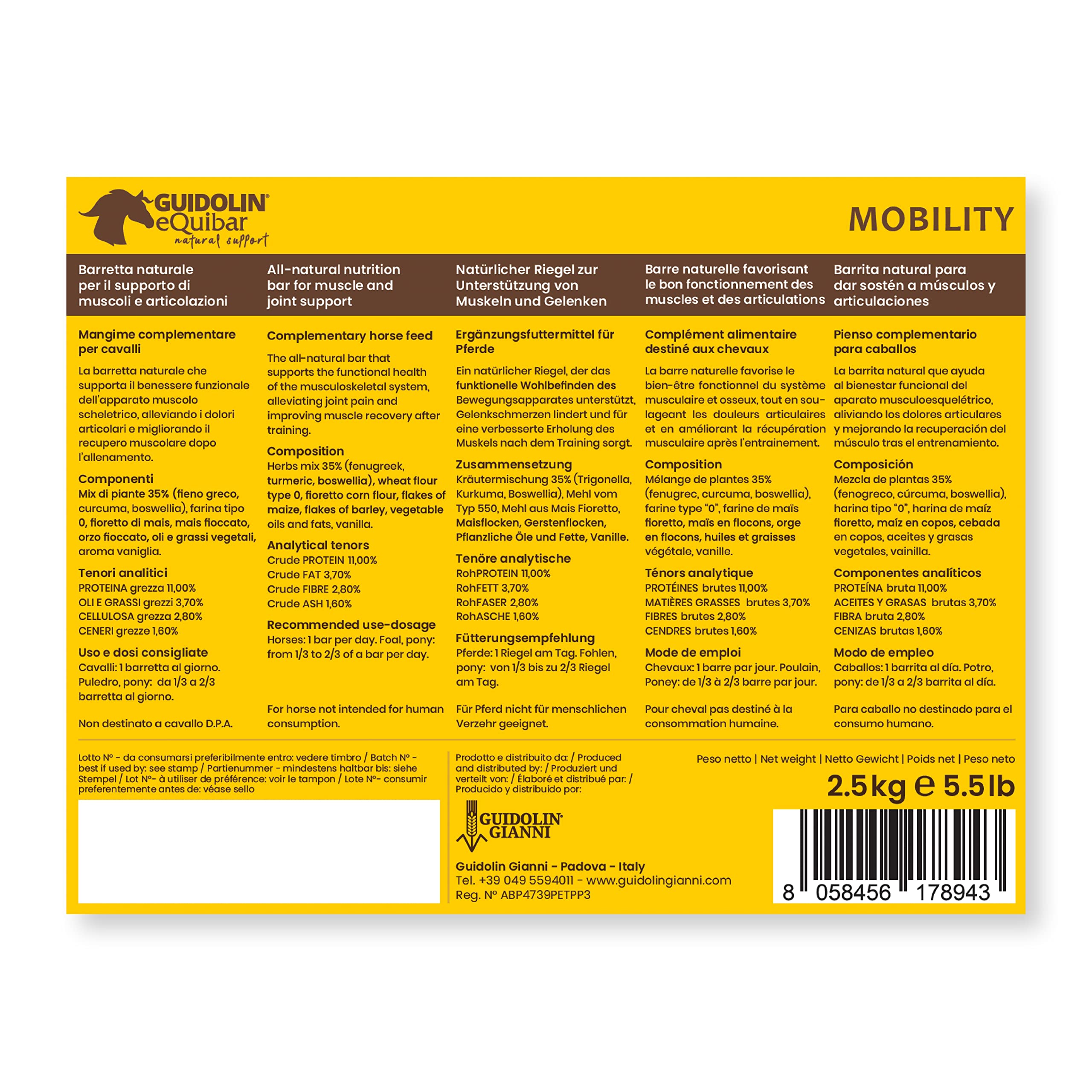 Guidolin Horses Equibar Mobility Barretta funzionale per muscoli e articolazioni del cavallo 2.5kg
