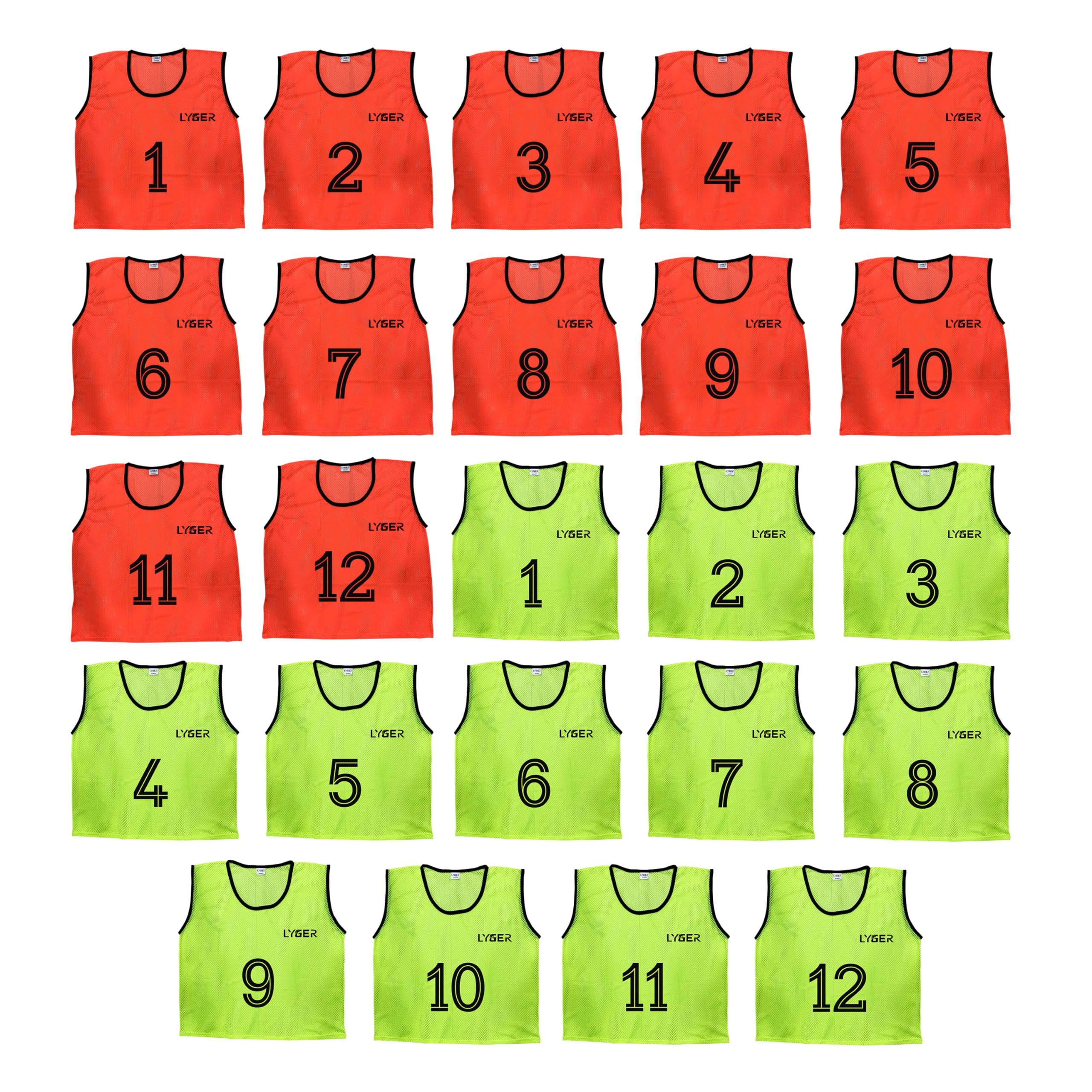 LYGER 1 to 12 Numbered Team Practice Vest, Training Bibs For Sports Training