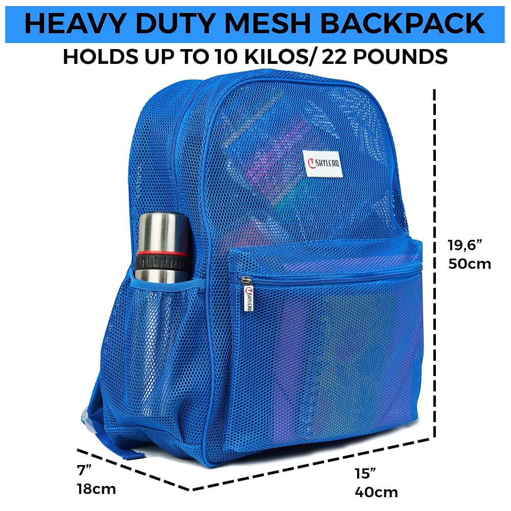 SHYLERO Netz-Rucksack XXL 36L – Transparent, Leicht & Robust Mit Laptopfach