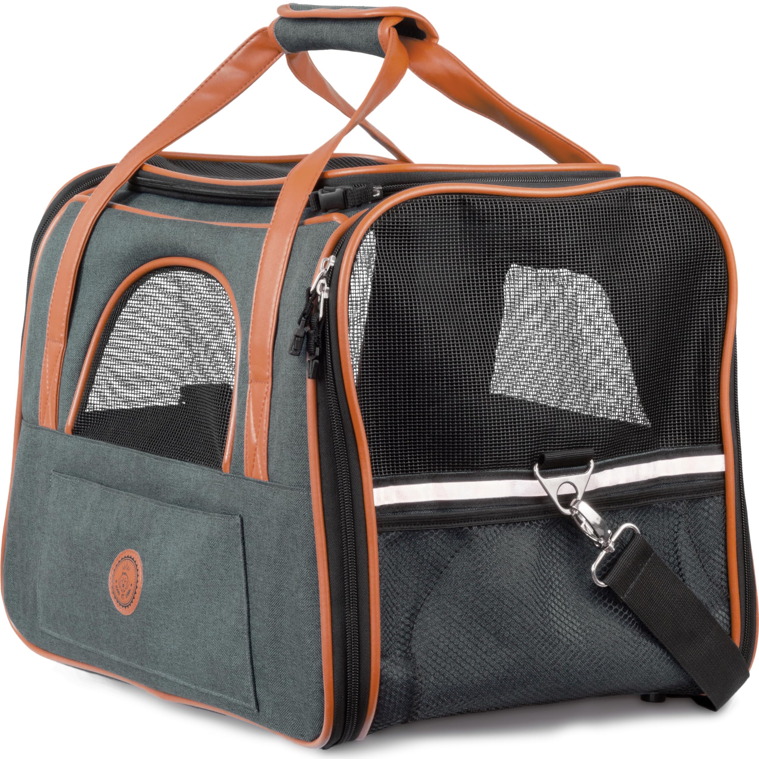 HUND IST KÖNIG Borsa per cani e gatti fino a 8 kg – Borsa per il trasporto di cani di alta qualità – Borsa per il trasporto per gatti – Pieghevole portatile per cani e gatti