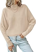 ZESICA Women's Turtleneck Batwing Sleeve Ribbed Knit Sweater - Soft Stretchy Loose Fit Pullover for Fall