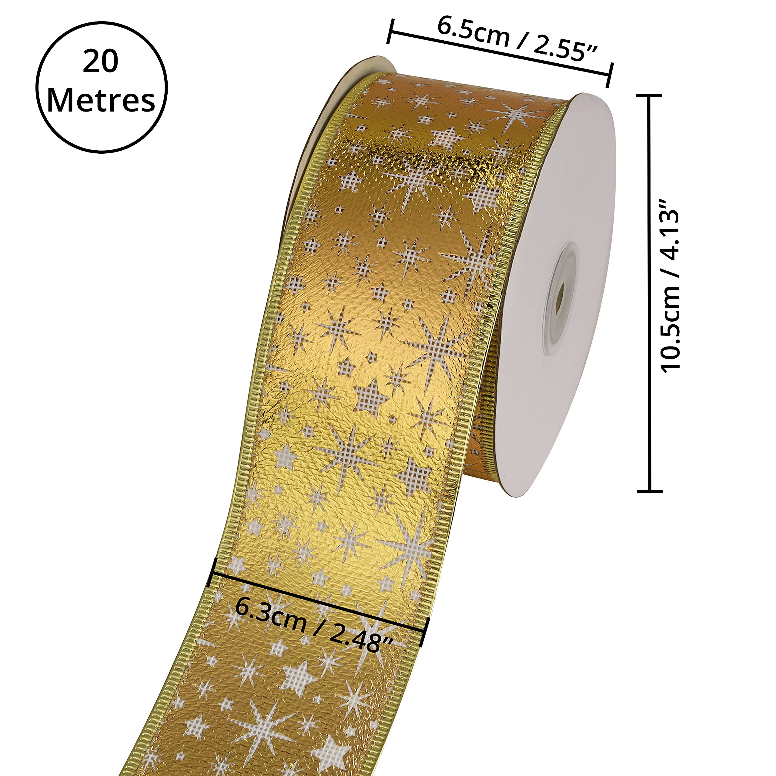 Cinta de Navidad de 2M, 38mm, 50mm, 63mm, borde de alambre impro para árbol de Navidad, decoración de Navidad hecha a mano, embalaje de regalo DIY - AliExprs 15