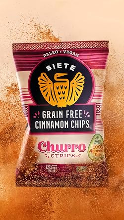 Siete Grain Free Churro Strips | Gluten Free Chips | Vegan Snacks | Non GMO | 5 Ounce (Pack of 12)