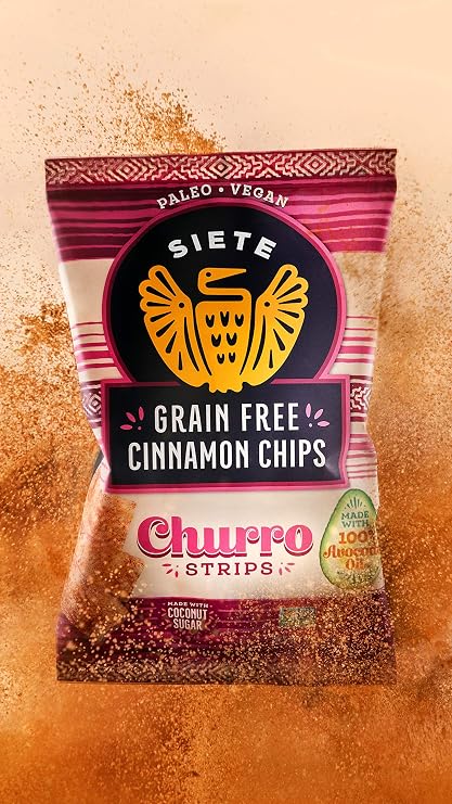 Siete Grain Free Churro Strips | Gluten Free Chips | Vegan Snacks | Non GMO | 5 Ounce (Pack of 12)