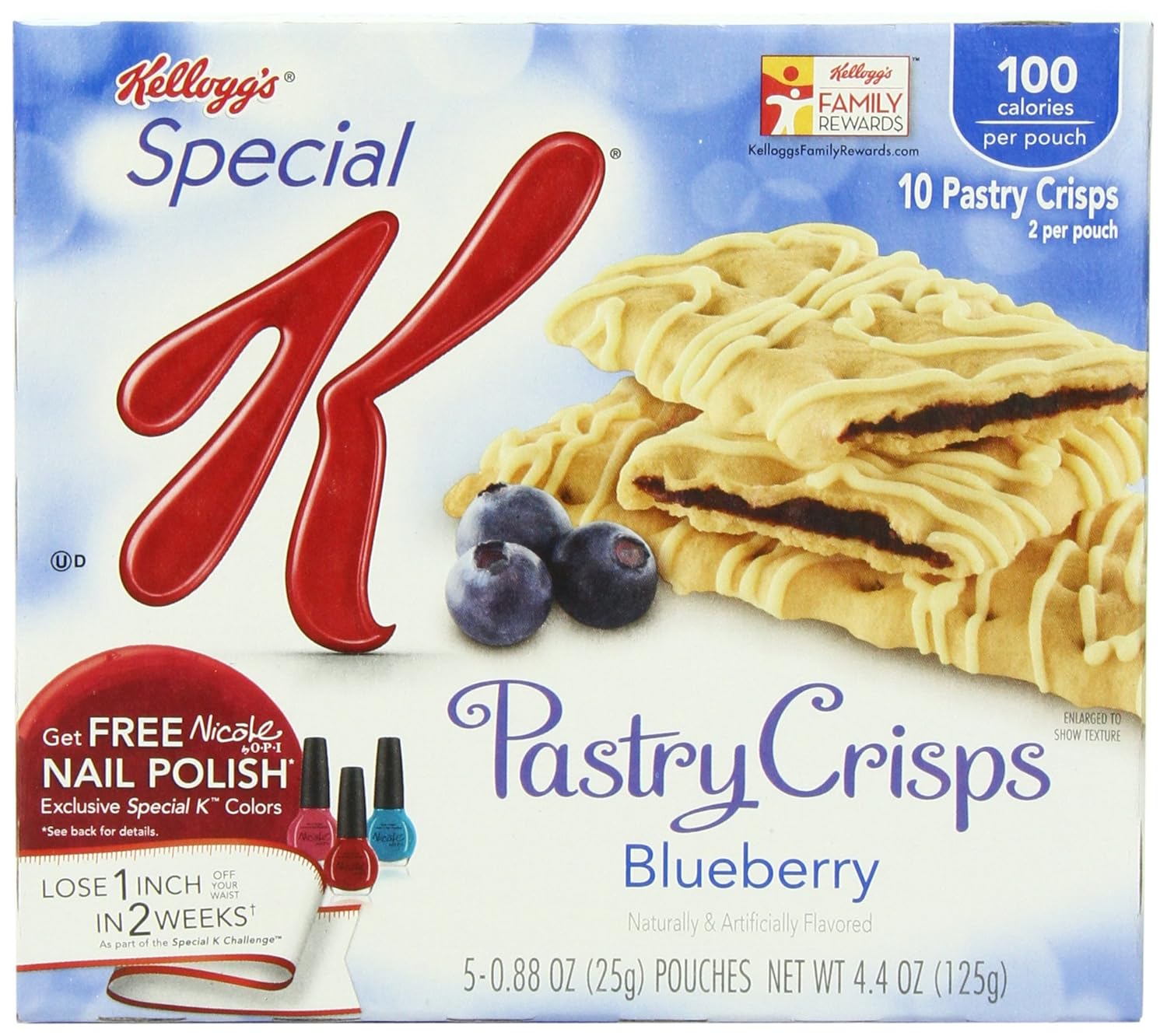 Special K Fruit Crisps, Blueberry, 5-.88 oz pouches, Net Weight 4.4 oz (Pack of 6)