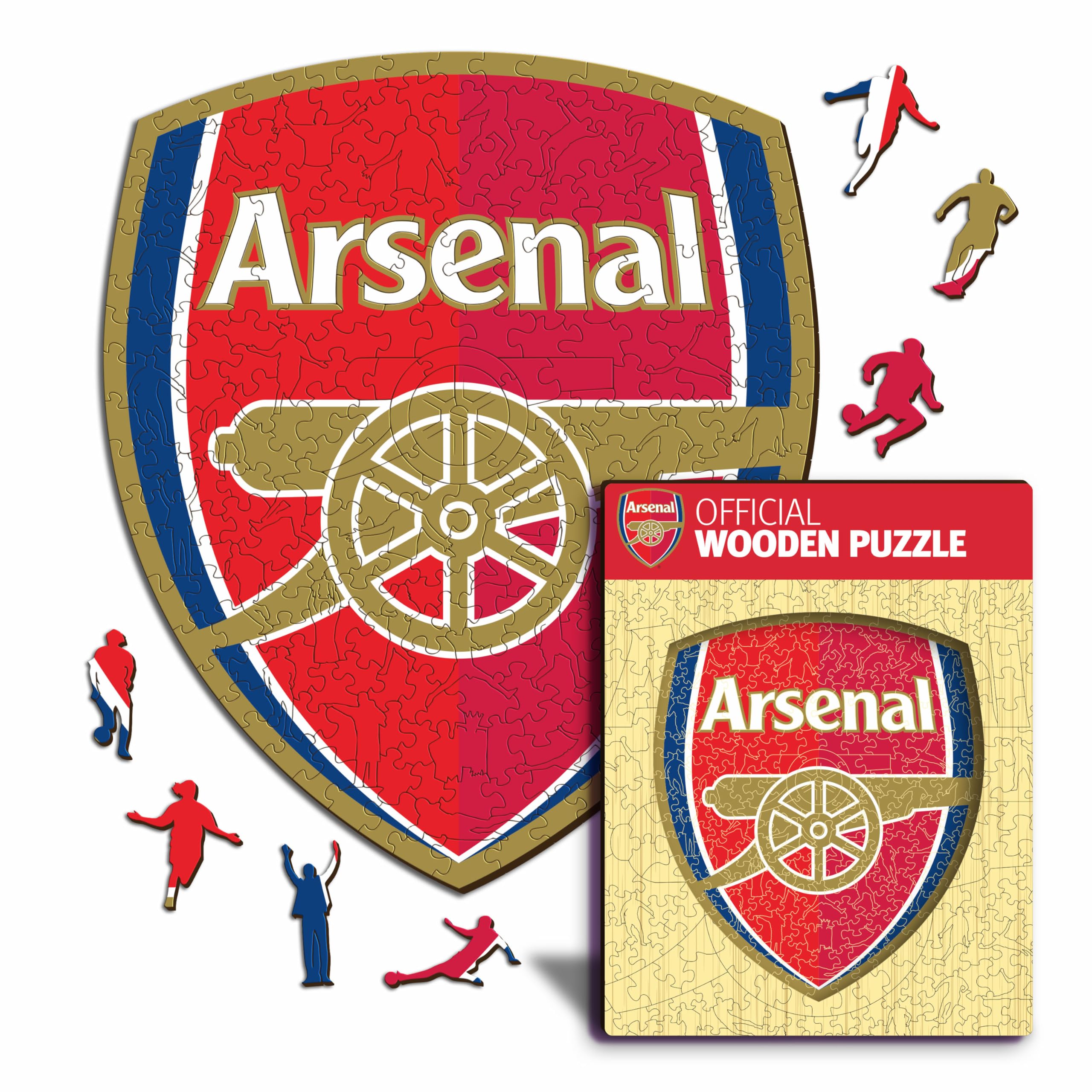 Iconic Puzzles, Arsenal Logo, Prodotto ufficiale, Puzzle di Legno per Adulti e Bambini, Legno 100% Sostenibile, Taglia S 150 Pezzi