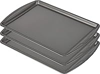 GoodCook Nonstick Carbon Steel Baking Sheets 13x9 Inch Set of 3 - Durable Cookie Sheets for Even Baking, Oven Bakeware