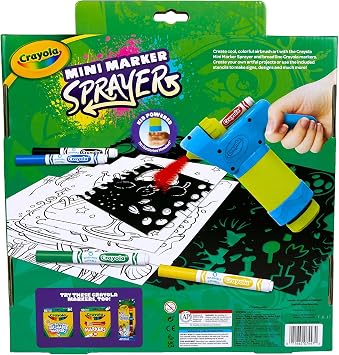 Crayola Mini Marker Sprayer, Marker Airbrush Kit, Gift for Kids, 7, 8, 9, 10