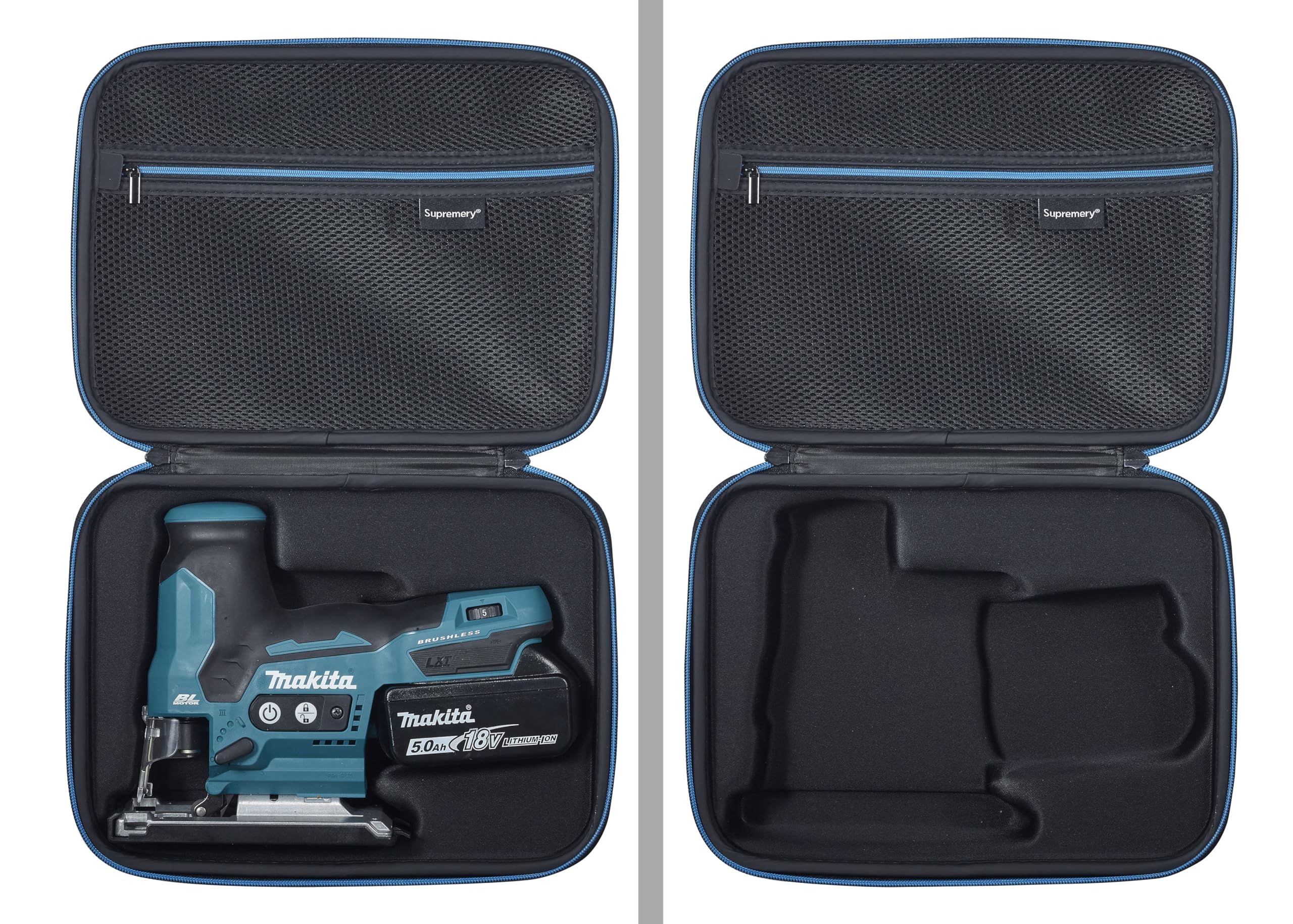 Supremery Case Compatible with Makita DJV185Z Cordless Pendulum Jigsaw Case with Mesh Accessories Bag and Handle