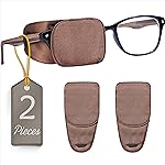 Astropic 2Pcs Silk Eye Patches for Adults Kids Glasses to Cover Either Eye (Medium, Brown)