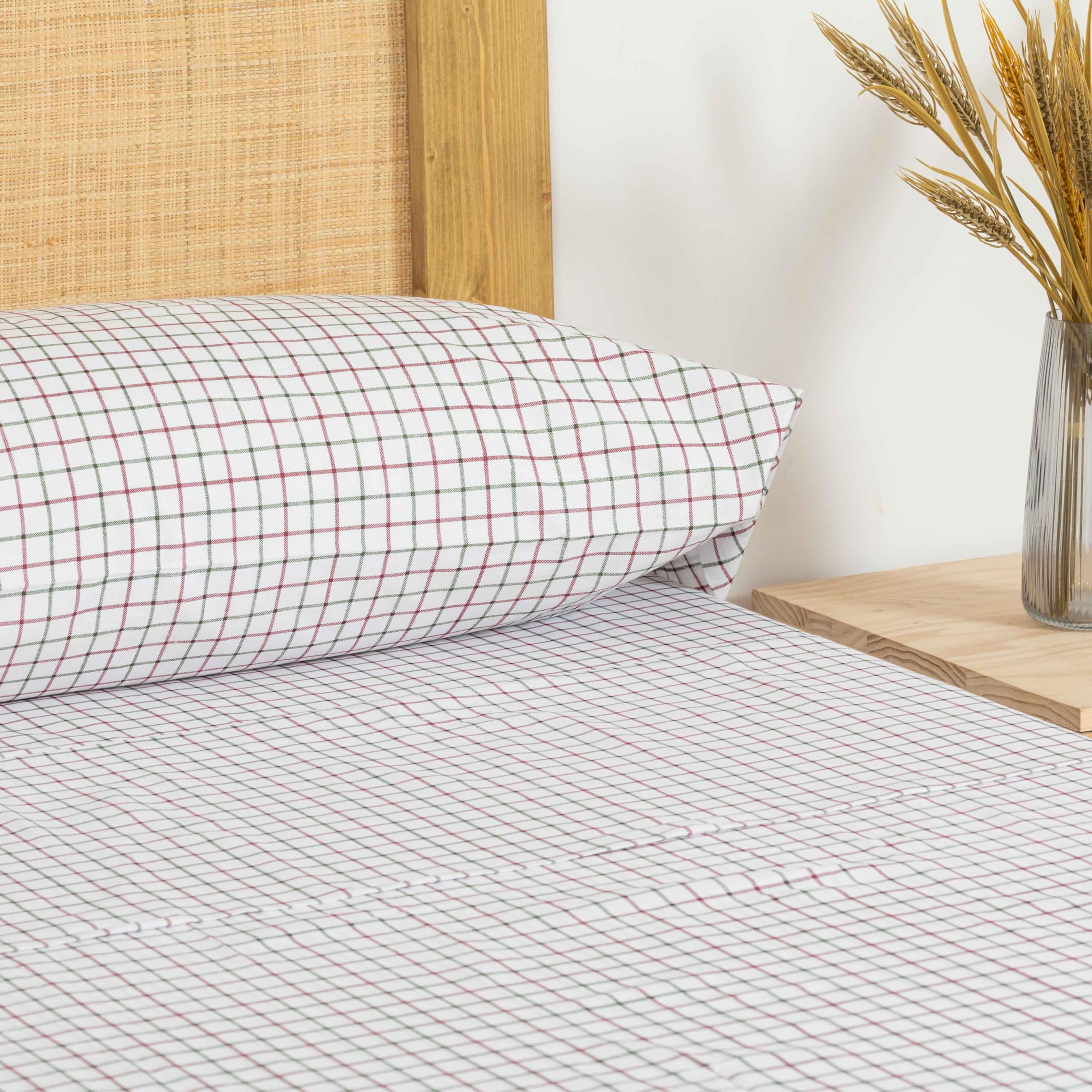 TRAMAS+ Sabanas 150x190 / 200cm 100% algodón Suave, Juego de sábanas 4 Piezas, Sabana Bajera Ajustable, Encimera, 2 Fundas de Almohada 90x45cm, Certificado Oeko Tex - Cama 150, Hank