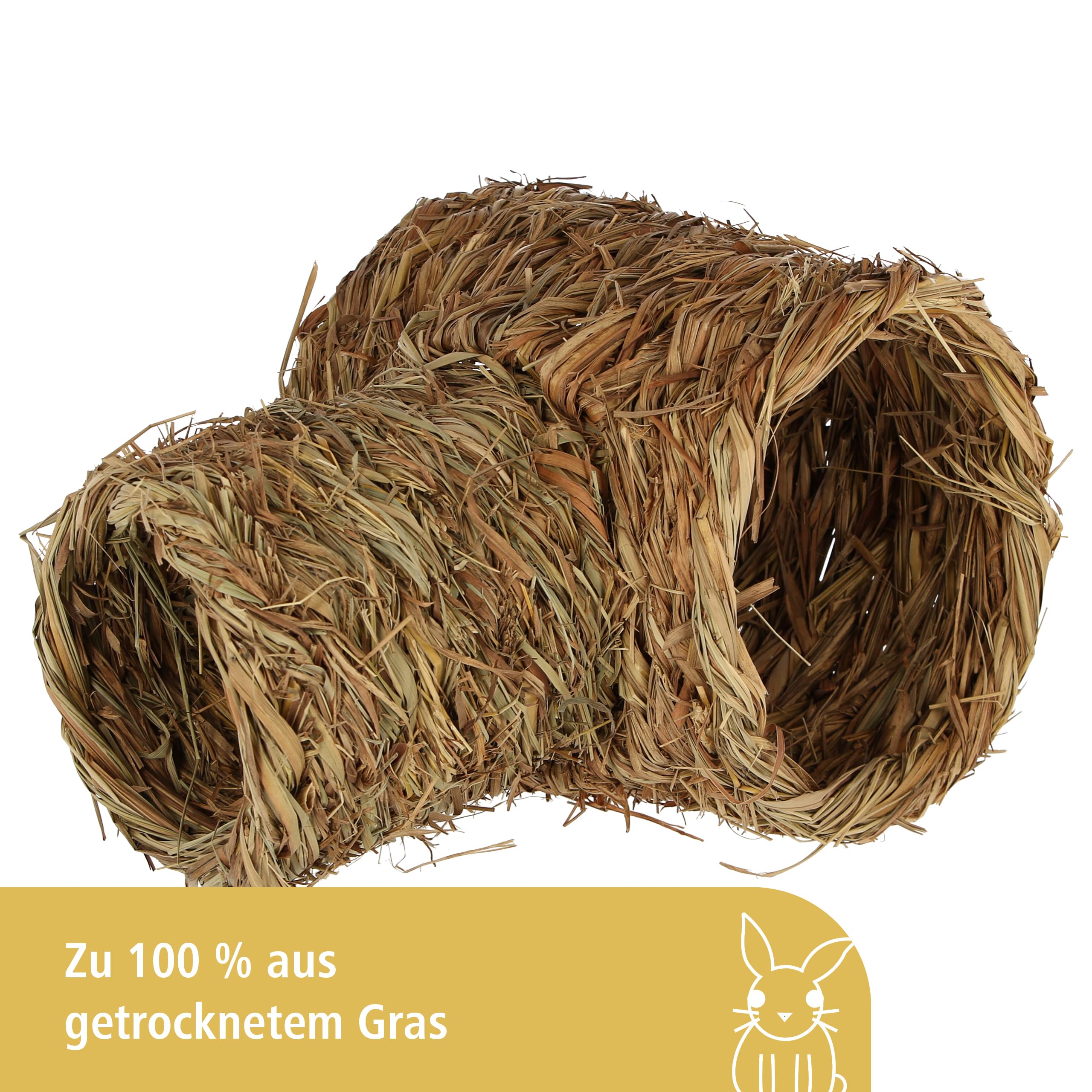 Kerbl Pet Grasröhre 2-teilig, Nagerhaus, Kleintierhaus, Ø18cmx24cm + Ø24cmx30cm, Gras, Nager, frei von Draht- oder Kunststoffteilen
