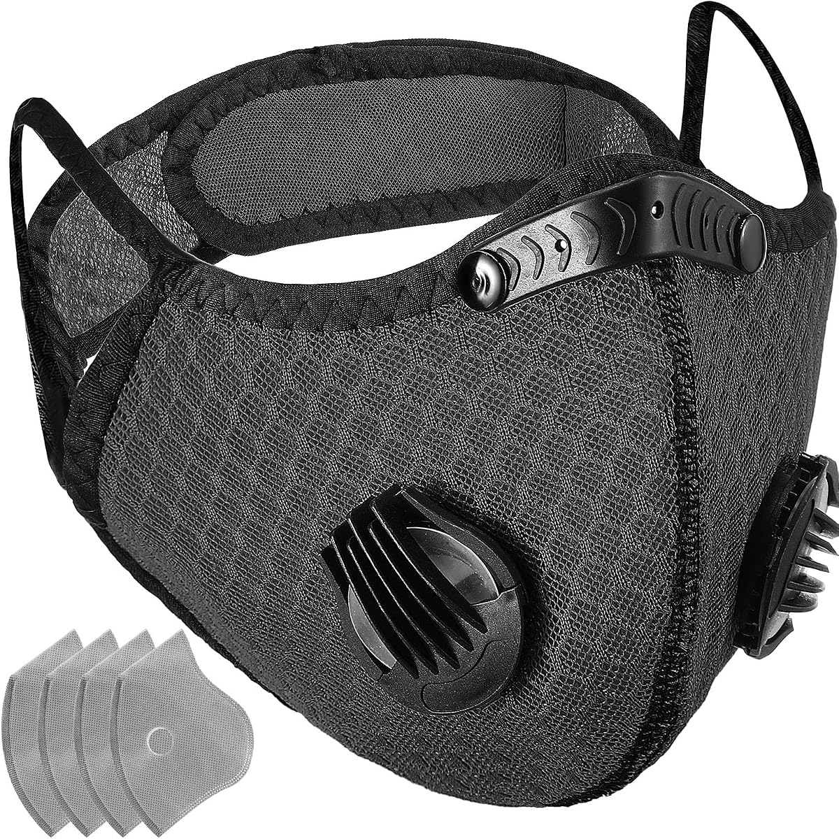 Threlaco Dust Mask Respirator | Dust Mask Respirator with Activated Carbon Filters, for Woodworking Sanding Mowing, for Dust Protection, Adjustable Straps