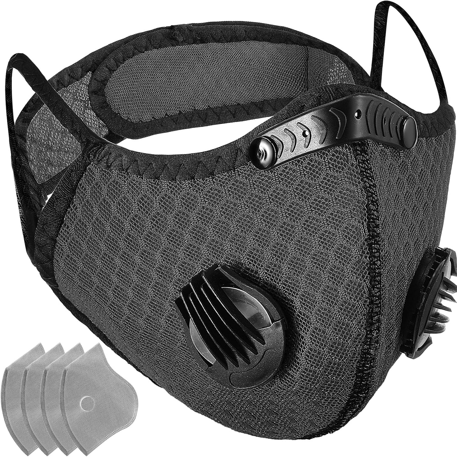 Threlaco 2/4/8 Pack Dust Mask Reusable Respirator Face Mask with Activated Carbon Filters for Woodworking Mowing Dust