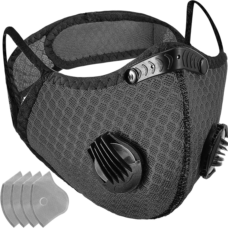 Threlaco Dust Mask Respirator | Dust Mask Respirator with Activated Carbon Filters, for Woodworking Sanding Mowing, for Dust Protection, Adjustable Straps