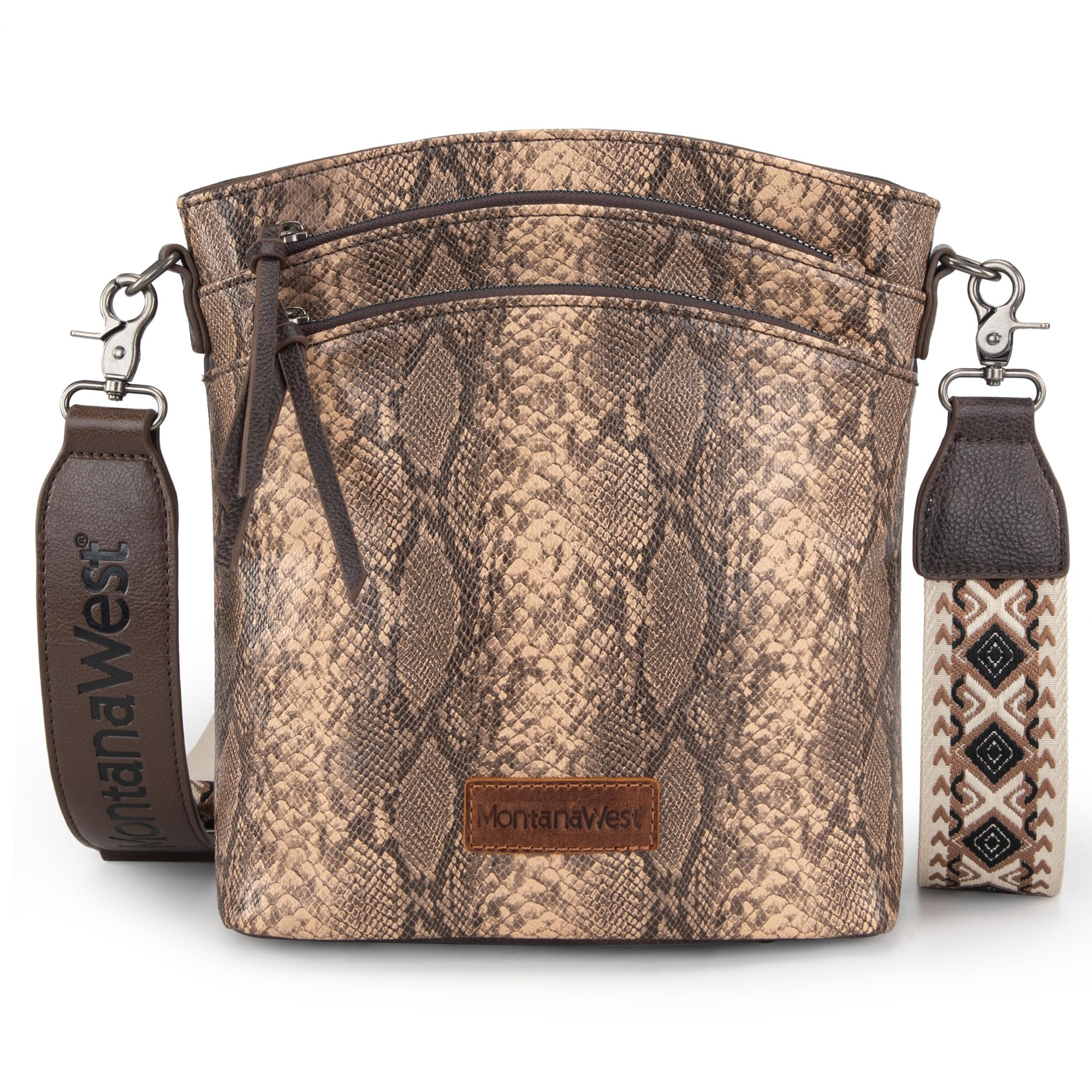 Montana West Multi Zip Pocket Large Crossbody Bag With Guitar Strap