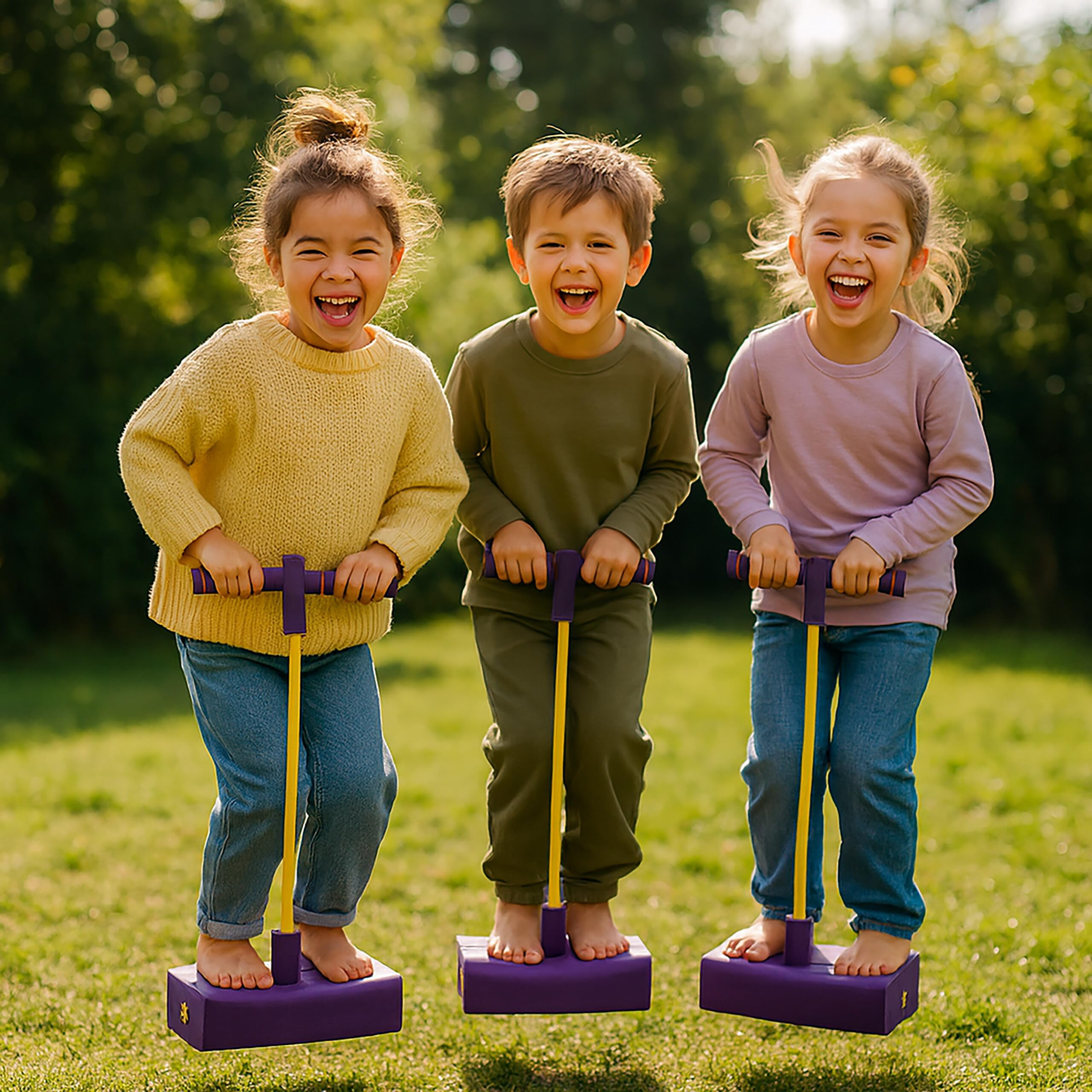 Relaxdays Pogo Jumper per Bambini, Fino a 80 kg, Giocattolo saltellante, Bungee Hopper, con Fischietto, Verde