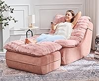 Vista 11 de Hobestluk - Sofá cama de espuma para espacios pequeños, sofás cómodos con reposapiés, sofás reclinables pequeños para sala de estar, dormitorio, Gris