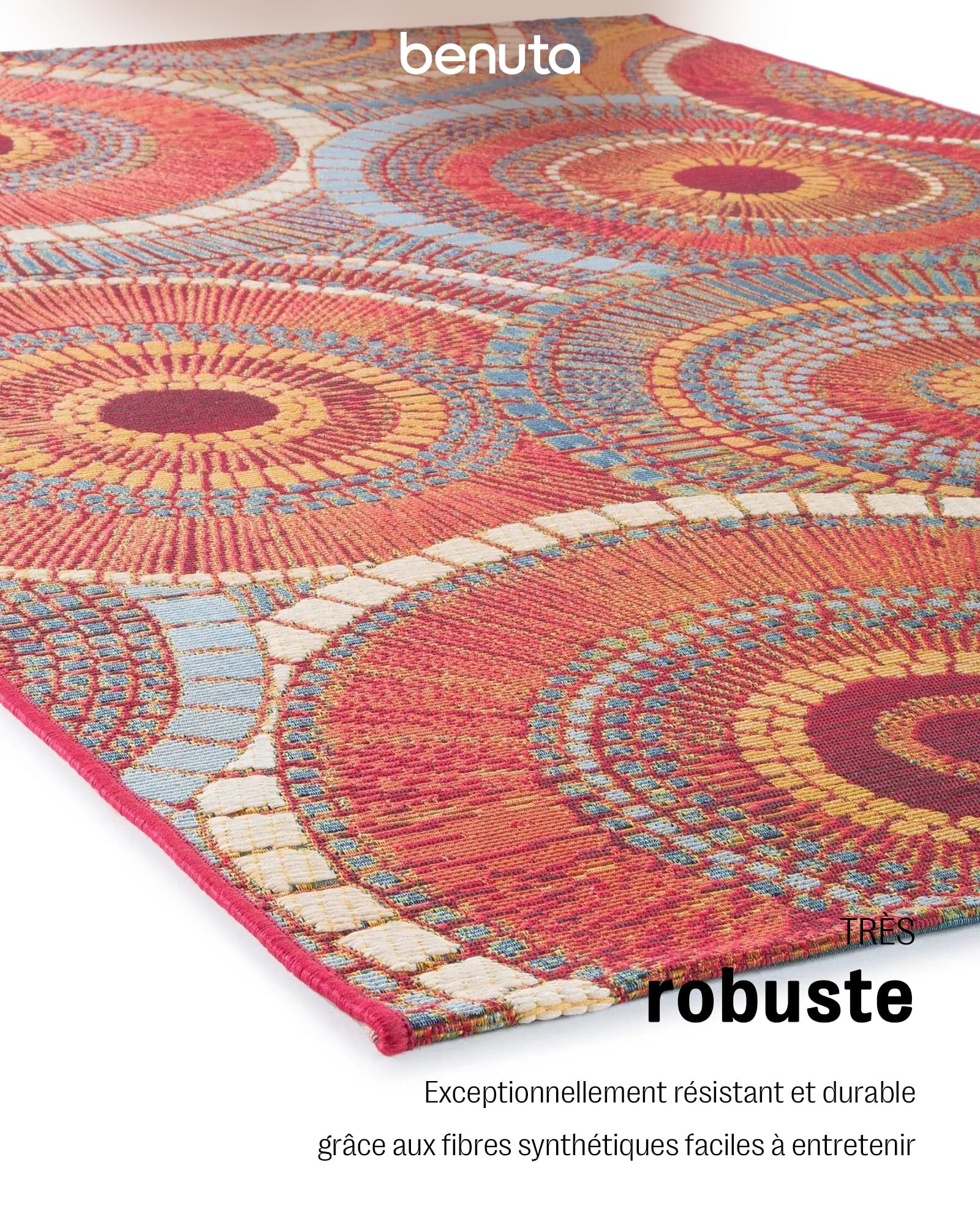 benuta Tapis d'Extérieur Artis Orange 120X180 Cm - Tapis Outdoor pour Balcon, Terrasse et Jardin