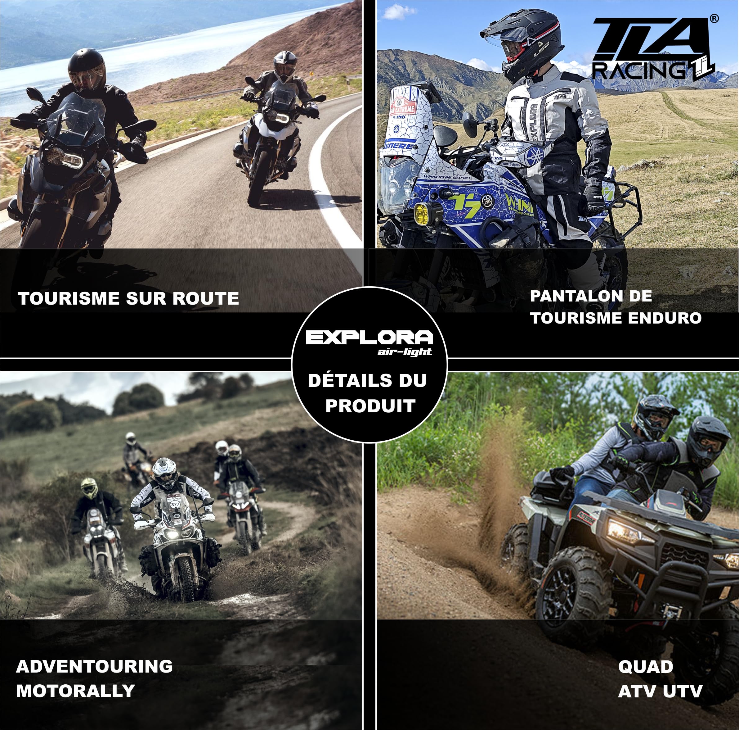 TLA EXPLORA Light Pantaloni Moto con Protezioni omologati CE Classe A, Fodera Impermeabile Rimovibile, Taglie sino 7XL Uomo, Donna. Pantaloni Moto Enduro, Turismo, Adventure, Mezza Stagione, Estivo.