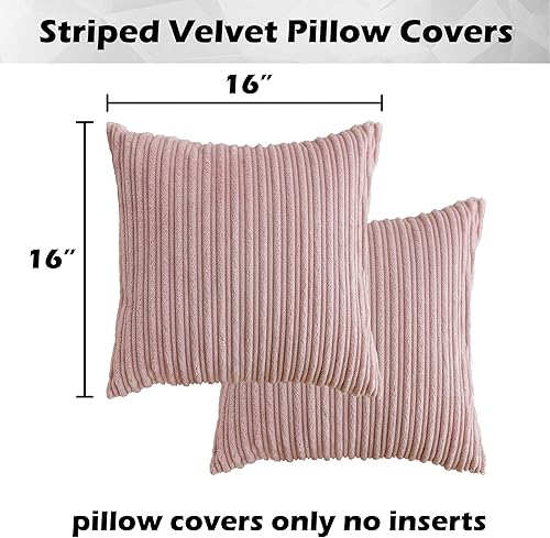 Miniatura 7 de Kevin Textile - Juego de 2 fundas de cojín decorativas de primavera para sofá, 16 x 16 pulgadas, color rosa bebé