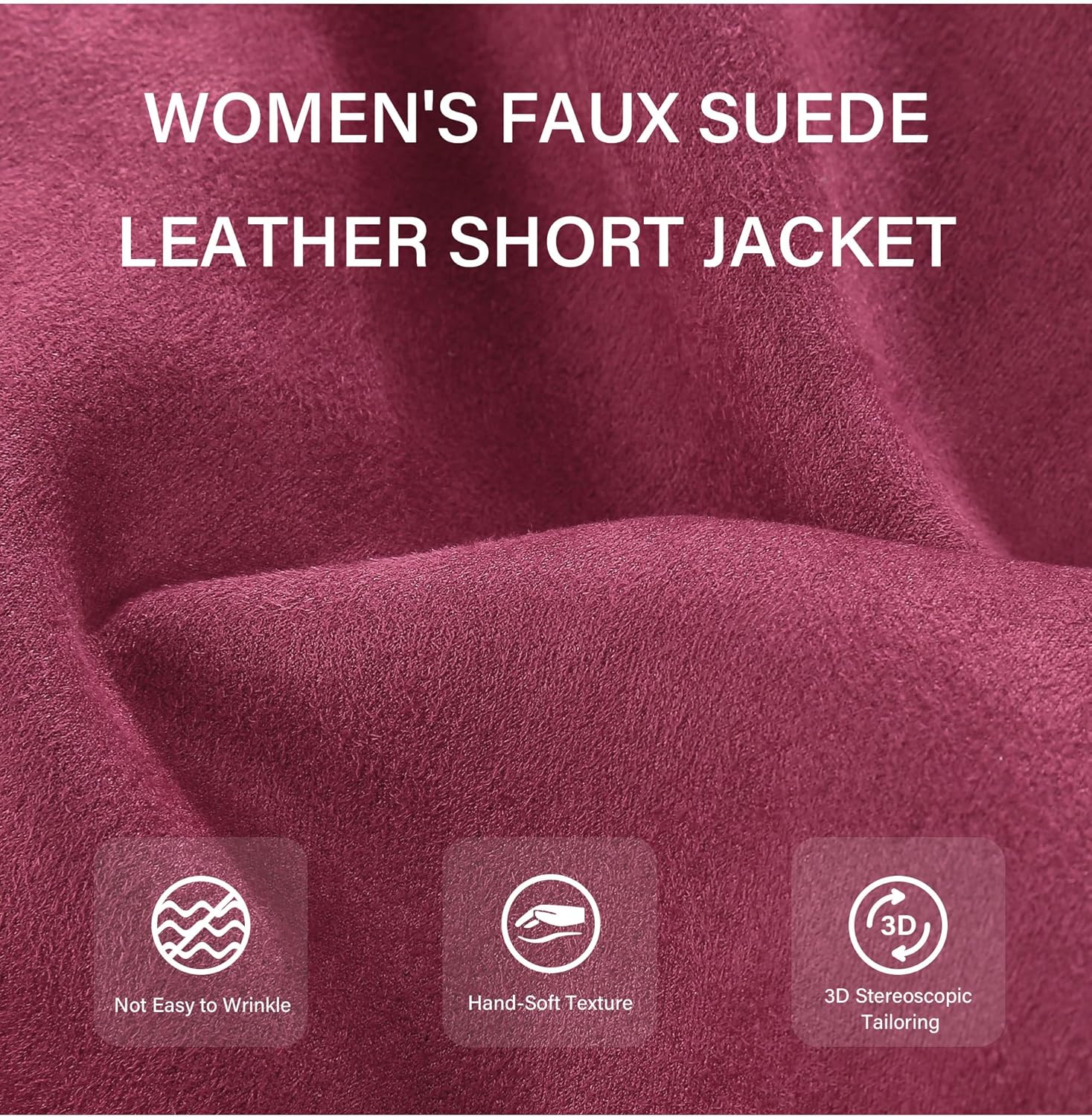 Bellivera Women Faux Leather Suede Jacket Moto Biker Coat Sherpa-Lined Overcoat with Removable Belt - Image 5