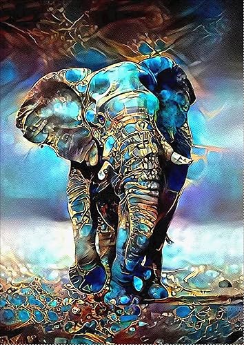 VONBOR Kits de pintura de diamantes de elefante para adultos, 5D de taladro redondo completo, kit de arte de diamante, pintura con diamantes y