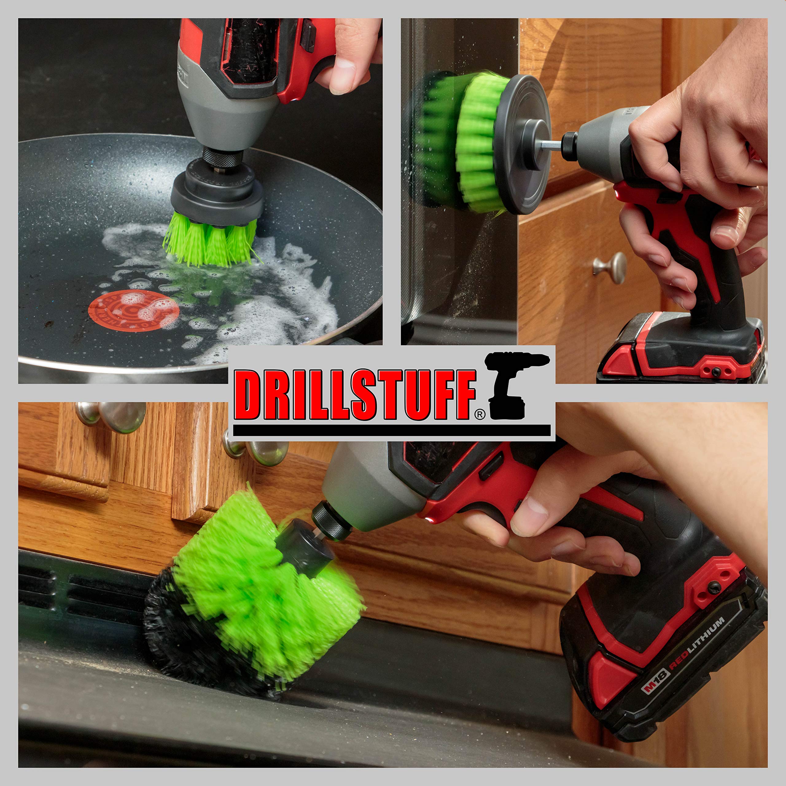 Electric Spin Brush Fixment Kit - Artykuły do czyszczenia kuchni - Wiertarka - Zestaw szczotek do czyszczenia kuchni - Akcesoria kuchenne - Środki do czyszczenia domu