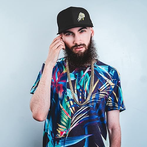 Vista 4 de Gorra de béisbol con diseño de mano de esqueleto, gorra plana con visera de calavera para hombres en negro, gorra ajustable para hombre, gorra