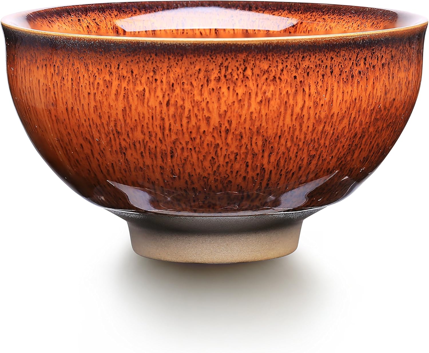 Matcha Tea Bowl Tenmoku New Tenmoku Teacup Chinese and japanese kungfu tea cup, Tea Bowl with handcraft-set sliver lotus