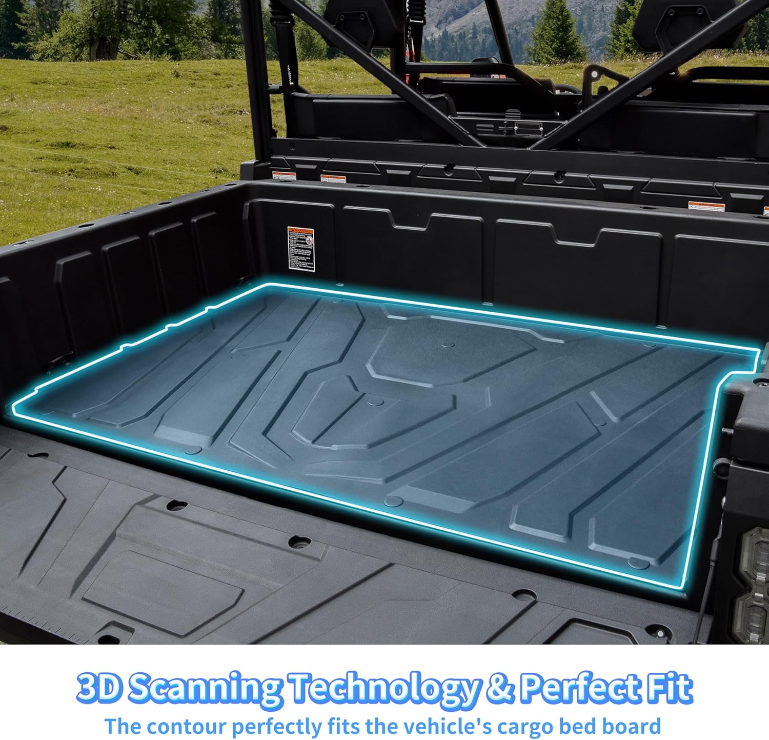Cargo Bed Mat for UFORCE 1000/1000 XL 19-25, TPE Rear Cargo Bed Mat Full Bed Floor Mats All Weather Protector Slush Liner for CFMOTO UFORCE 1000/1000 XL 2019-2025 Accessories - Image 4
