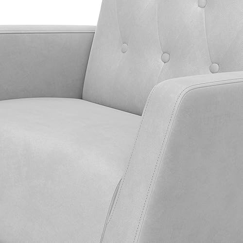 Vista 20 de Storkcraft Northern Lights - Mecedora tapizada con botones para guardería, mecedora suave, base de madera maciza natural