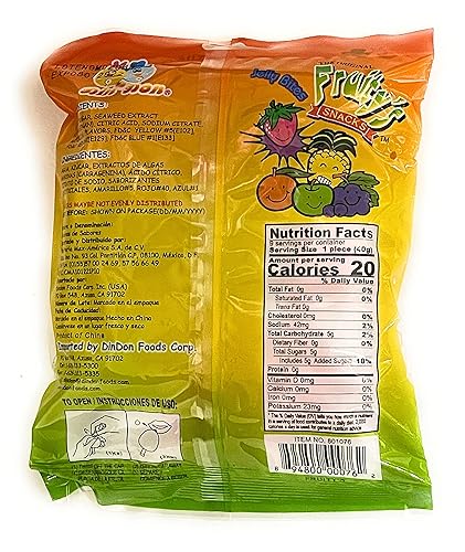 Miniatura 4 de DinDon Fruity Jelly Snack  Tik Tok Hit or Miss Challenge Ju-C (paquete de 2)  Cada bolsa (9 piezas) 12.6 oz (360 g)  5 sabores fresa, manzana agria,