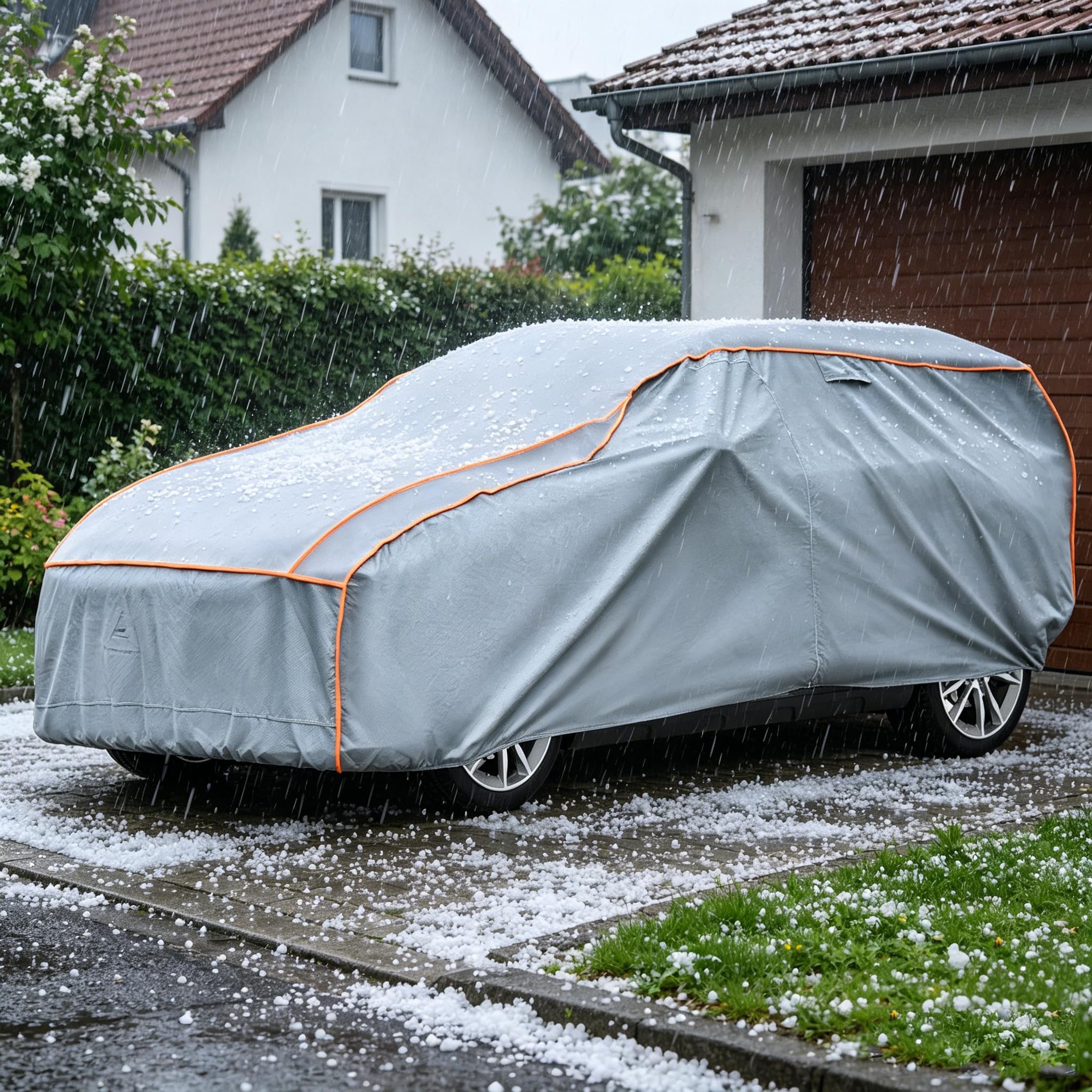 Hagelschutzplane, Auto Abdeckplane, Autogarage Für Draußen, wasserdichte Autoplane, Windfeste PKW Abdeckung, Lackschonende Hagelschutz Autoplane, SUV Hagelschutzgarage(SUV/ 450 - max. 480 cm Länge)