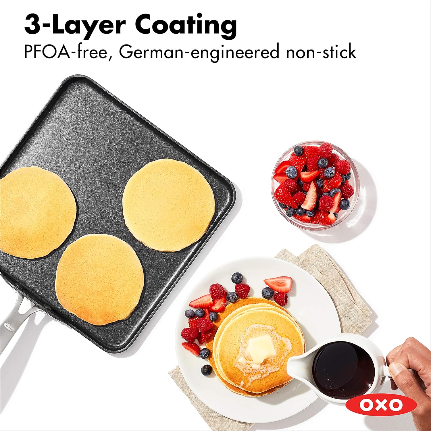 OXO Good Grips Pro Hard Anodized PFOA-Free Nonstick 11" Griddle Pan, Black & Good Grips Pro Hard Anodized PFOA-Free Nonstick 8" Frying Pan Skillet, Black
